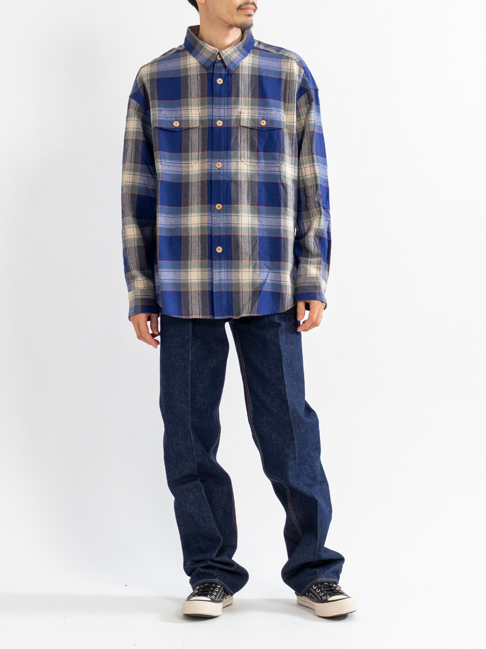 トップス VISVIM LUMBER CHECK L/S SHIRTS visvim/LUMBER CHECK L/S (BLUE)
