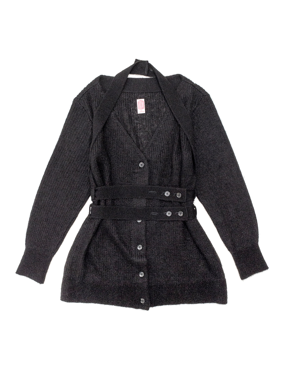 MOHAIR KNIT BELTED CARDIGAN-モヘヤニットベルトカーディガン-FETICO