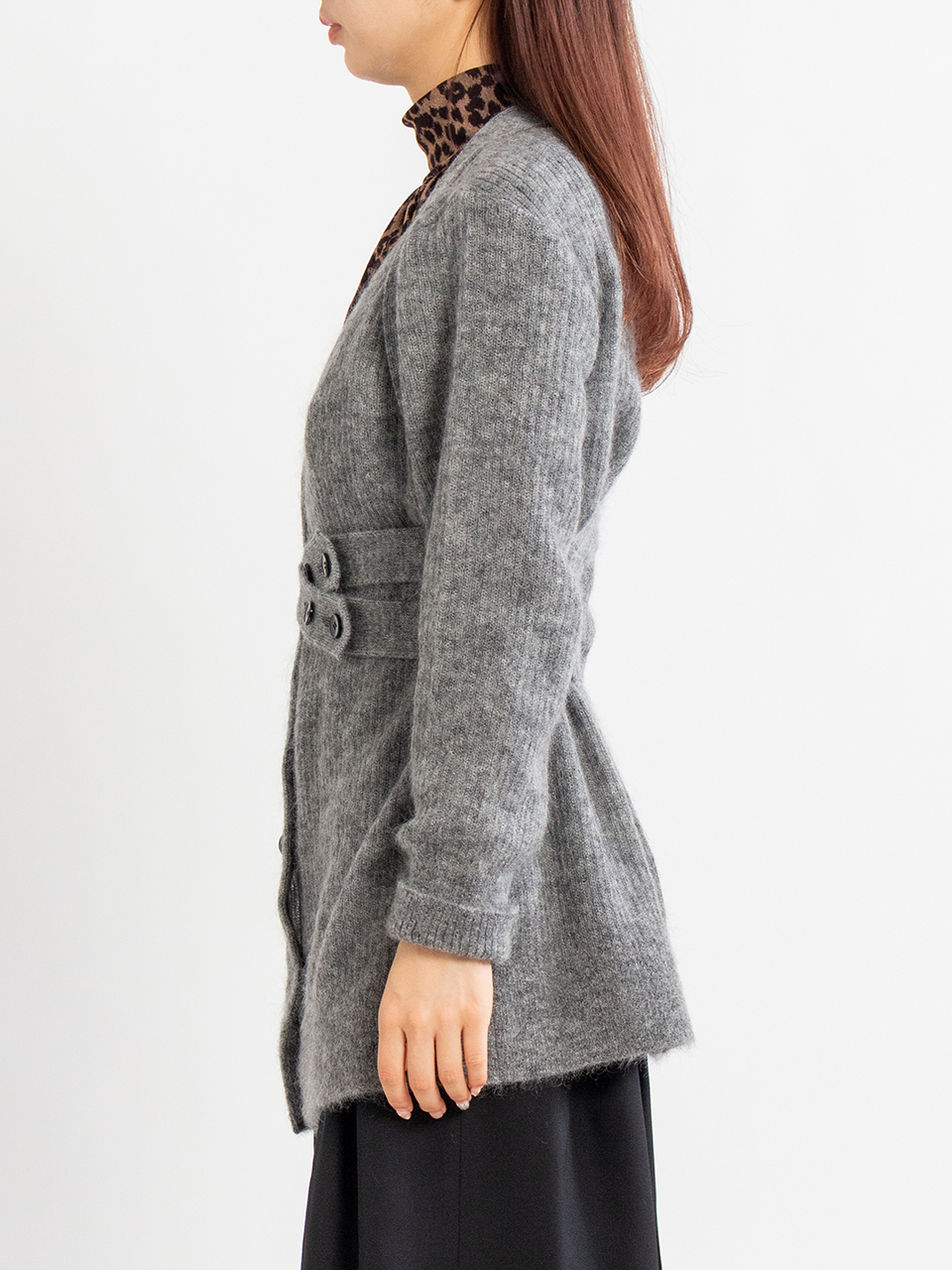 MOHAIR KNIT BELTED CARDIGAN-モヘヤニットベルトカーディガン-FETICO