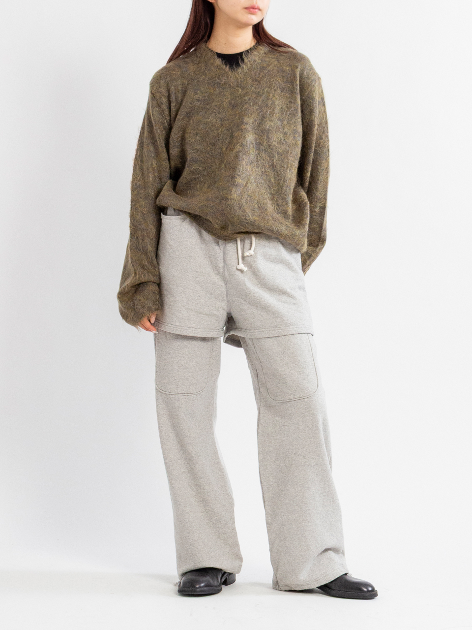 Layered sweat pants-レイヤードスウェットパンツ-INSCRIRE