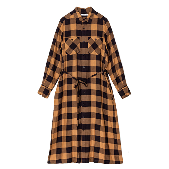 HYKE ハイク　plaid gathered dress M RAYON PLAID DRESS-レーヨンプレイドドレス-HYKE（ハイク）通販