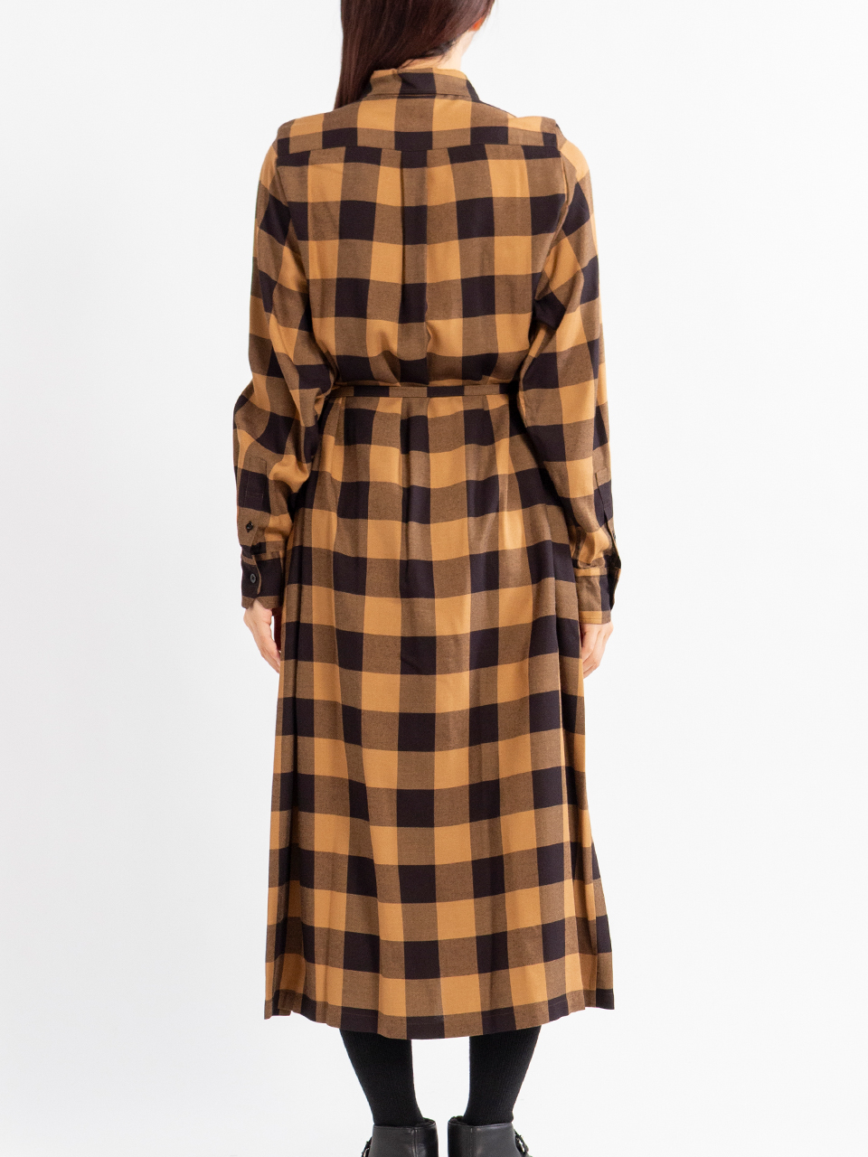 HYKE ハイク　plaid gathered dress M RAYON PLAID DRESS-レーヨンプレイドドレス-HYKE（ハイク）通販