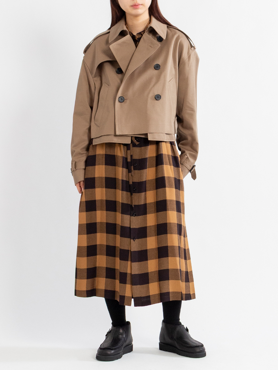 CROPPED TRENCH COAT / BIG FIT-クロップトレンチコート ビッグ