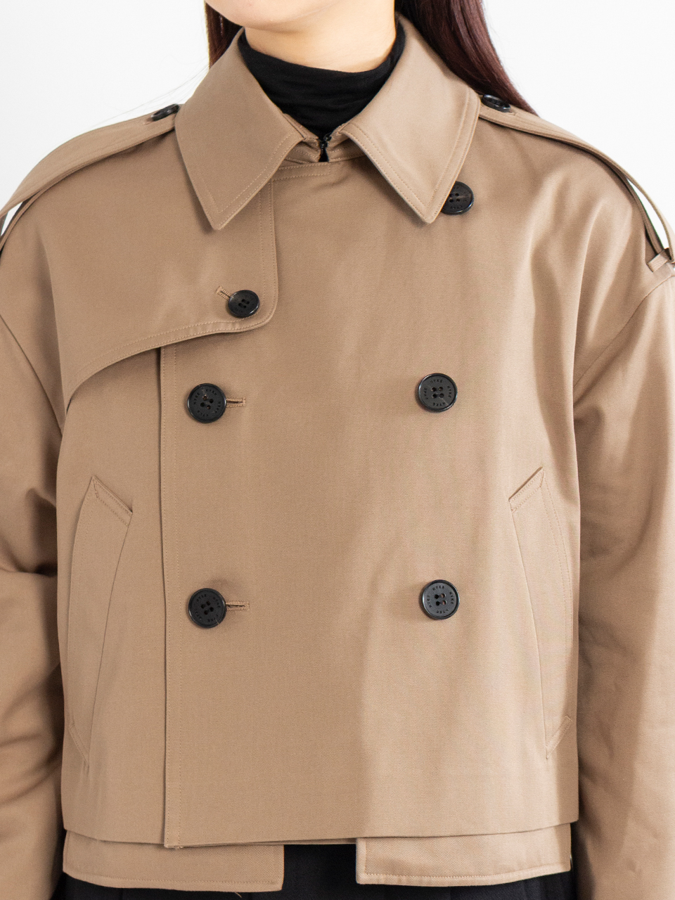 CROPPED TRENCH COAT / BIG FIT-クロップトレンチコート ビッグ