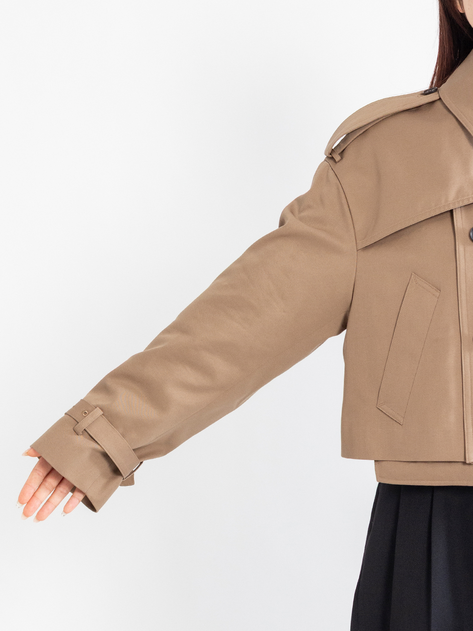 CROPPED TRENCH COAT / BIG FIT-クロップトレンチコート ビッグ