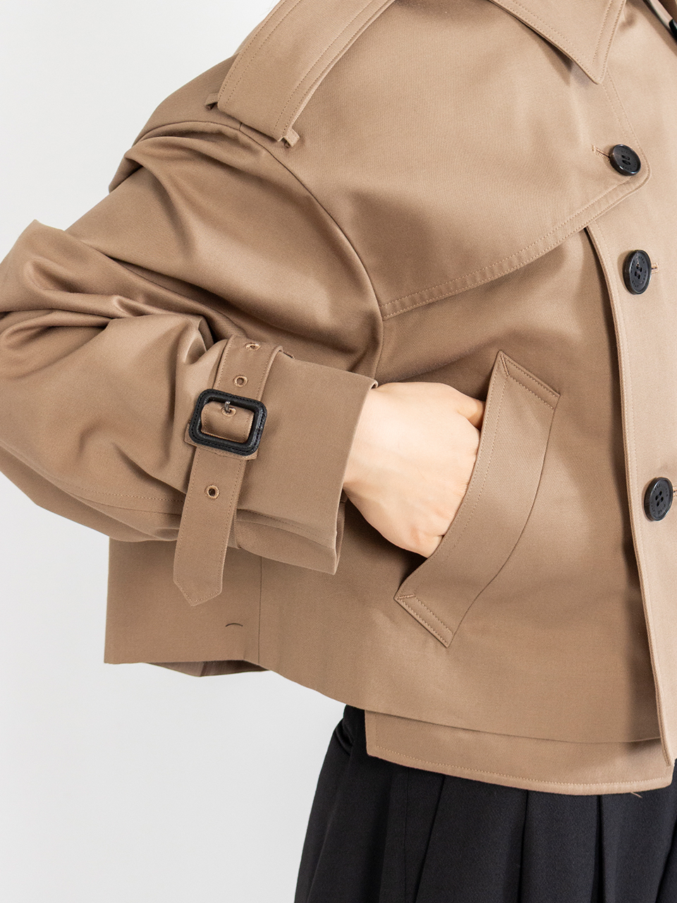 CROPPED TRENCH COAT / BIG FIT-クロップトレンチコート ビッグ