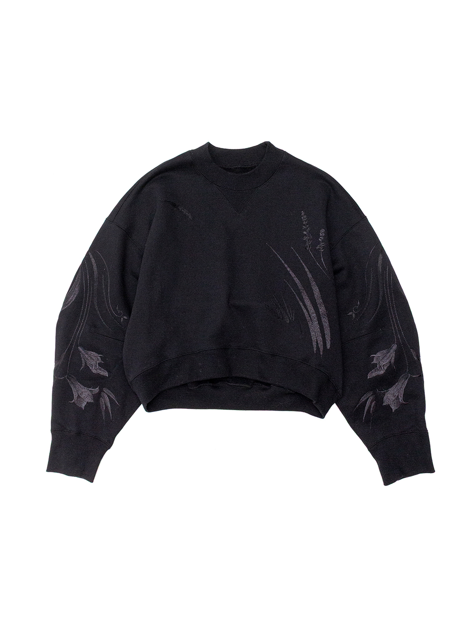 Floral Motif Embroidered Sweatshirts-フローラルモチーフエン