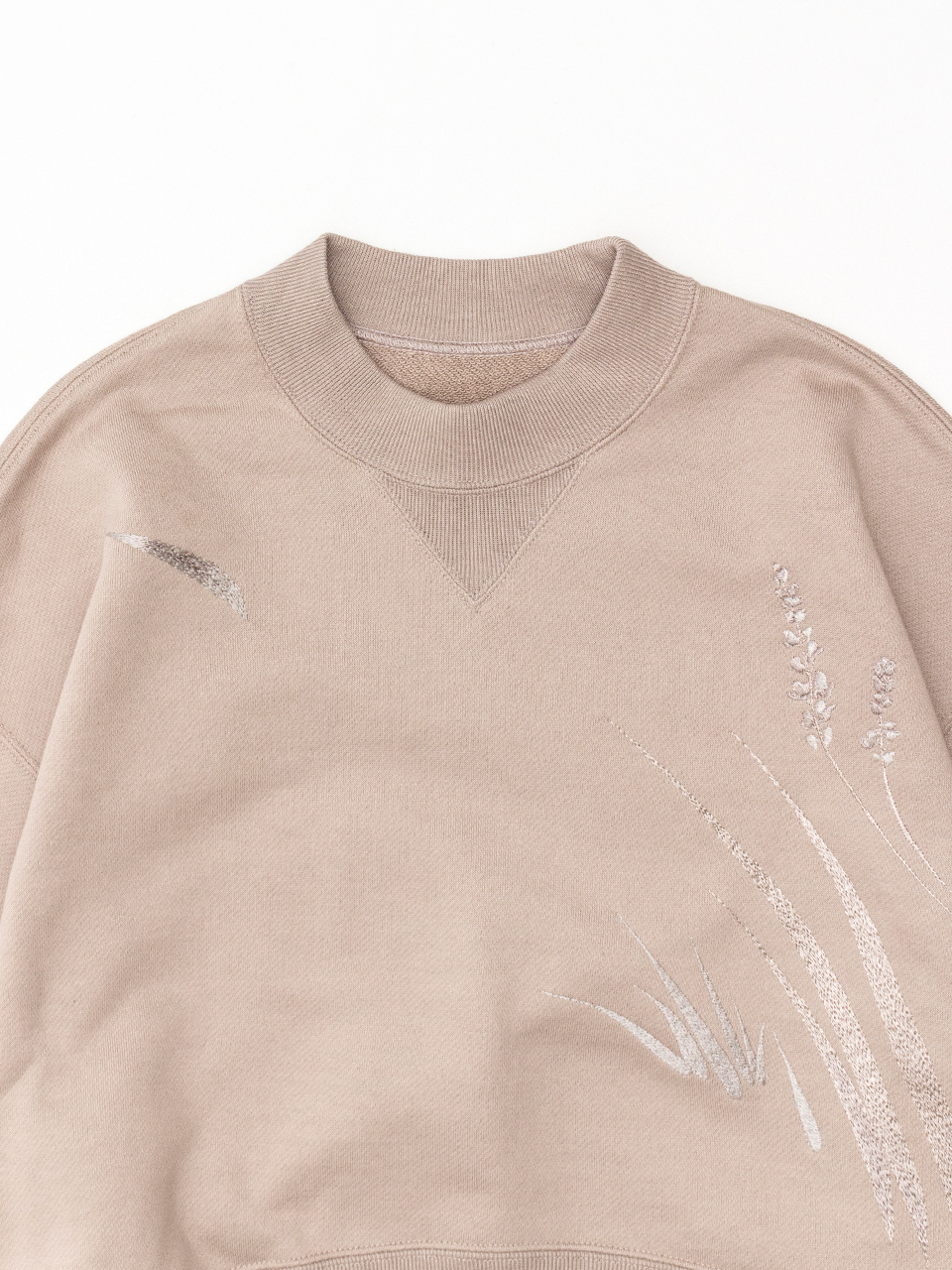美品❁Mame Kurogouchi 小花刺繍スウェット ベージュ 1 美品❁Mame Kurogouchi 小花刺繍スウェット ベージュ 1