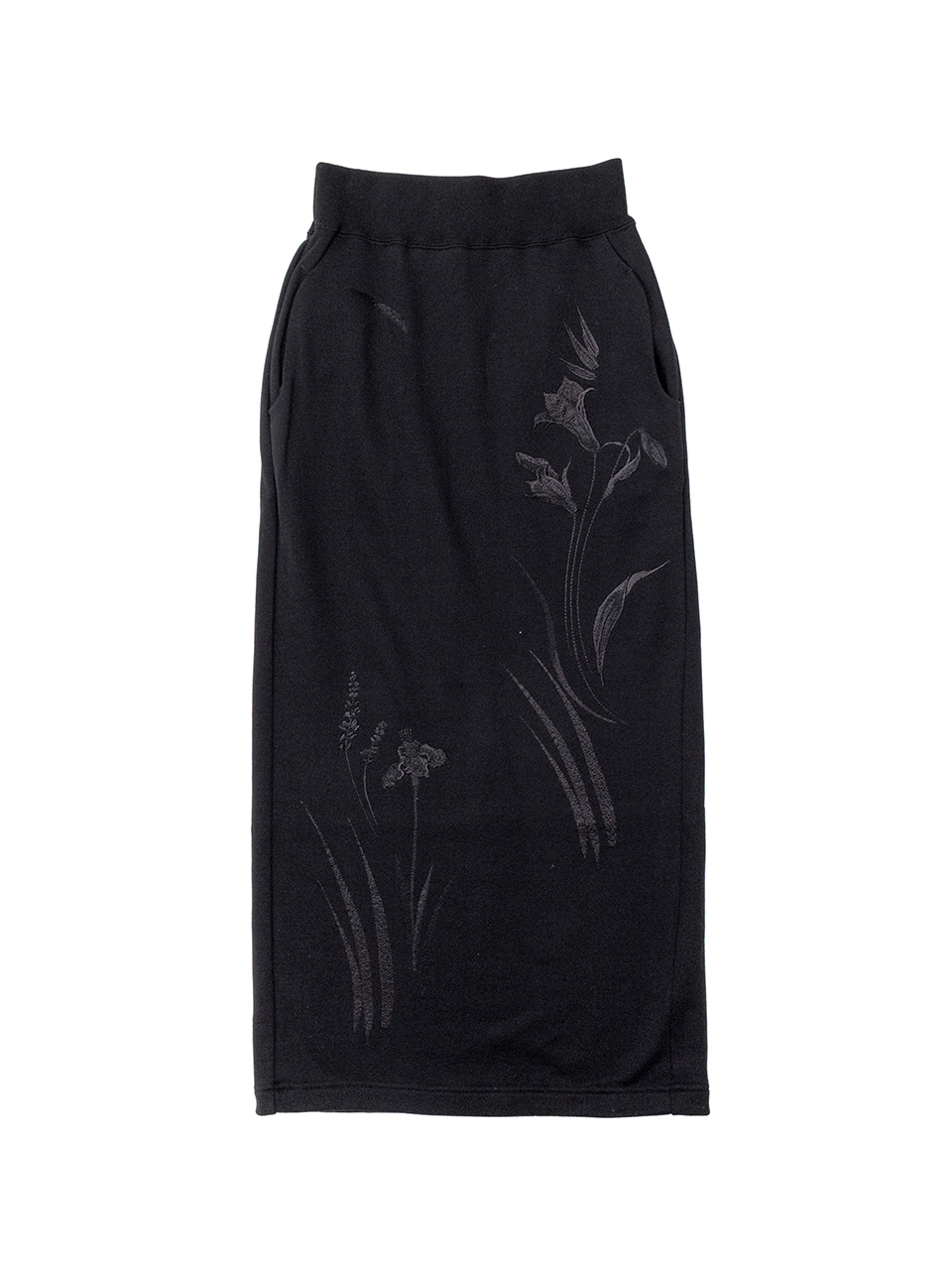 Floral Motif Embroidered Sweater Skirt-フローラルモチーフ