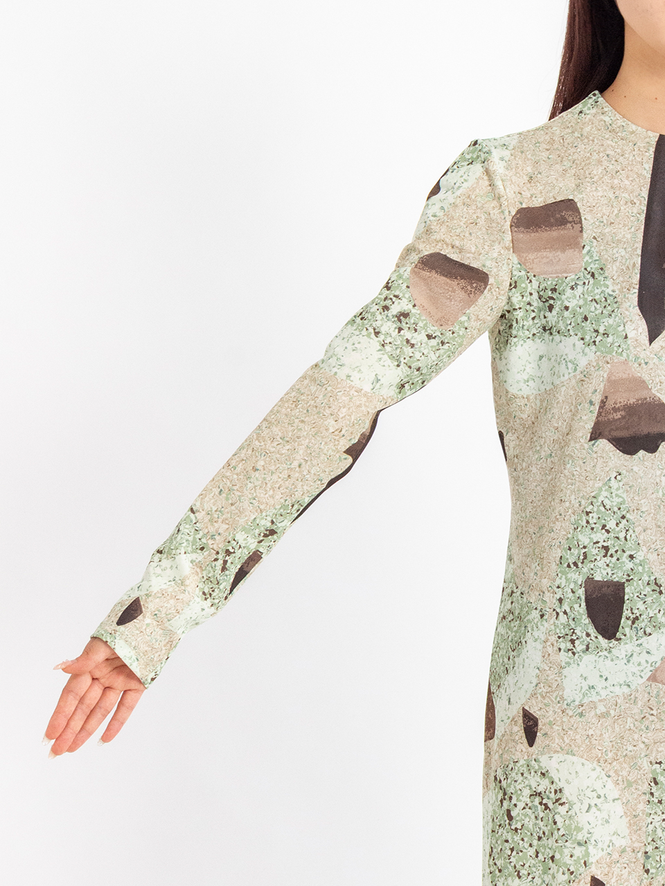 Marble Print Jersey Dress-マーブルプリントジャージードレス-Mame