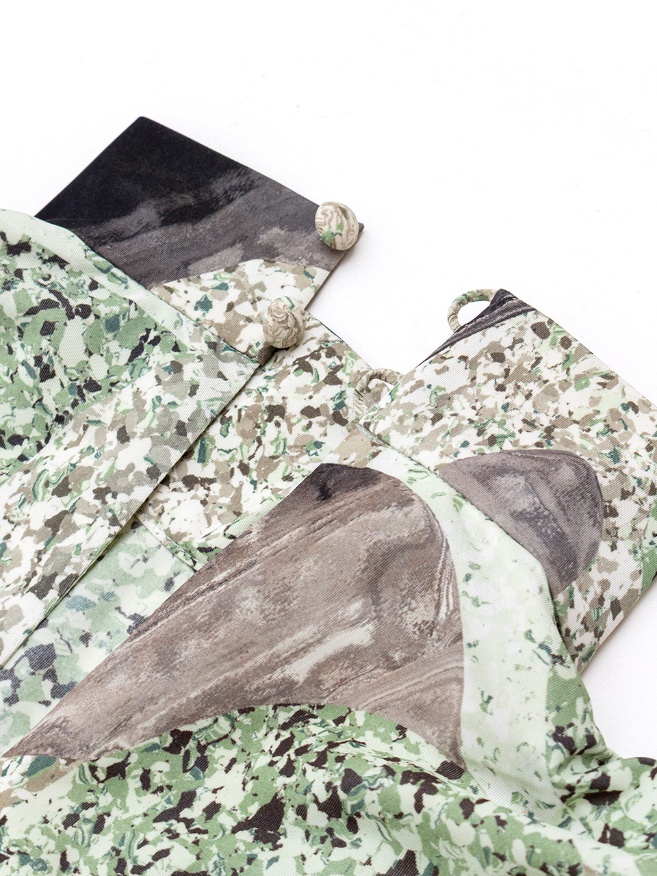 Marble Print Jersey High Neck Top-マーブルプリントジャージー