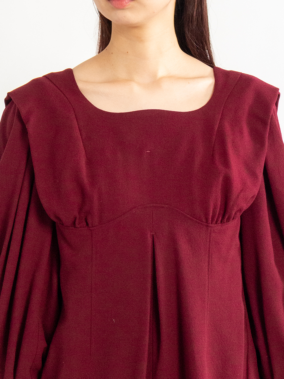 Wool Georgette Top-ウールジョーゼットトップ-Mame Kurogouchi