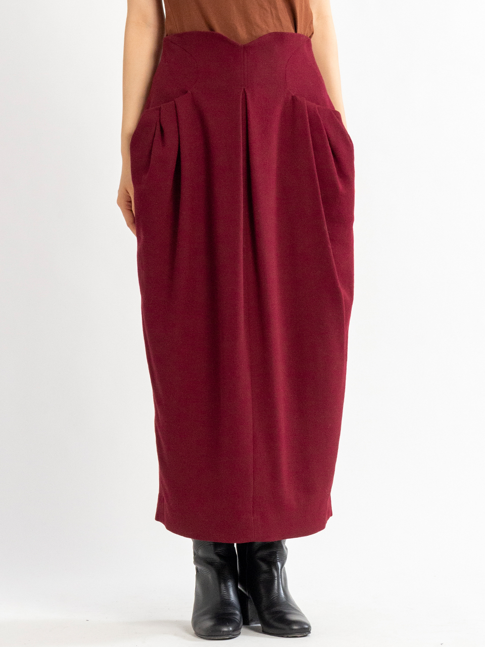 Wool Georgette High Waisted Skirt-ウールジョーゼット
