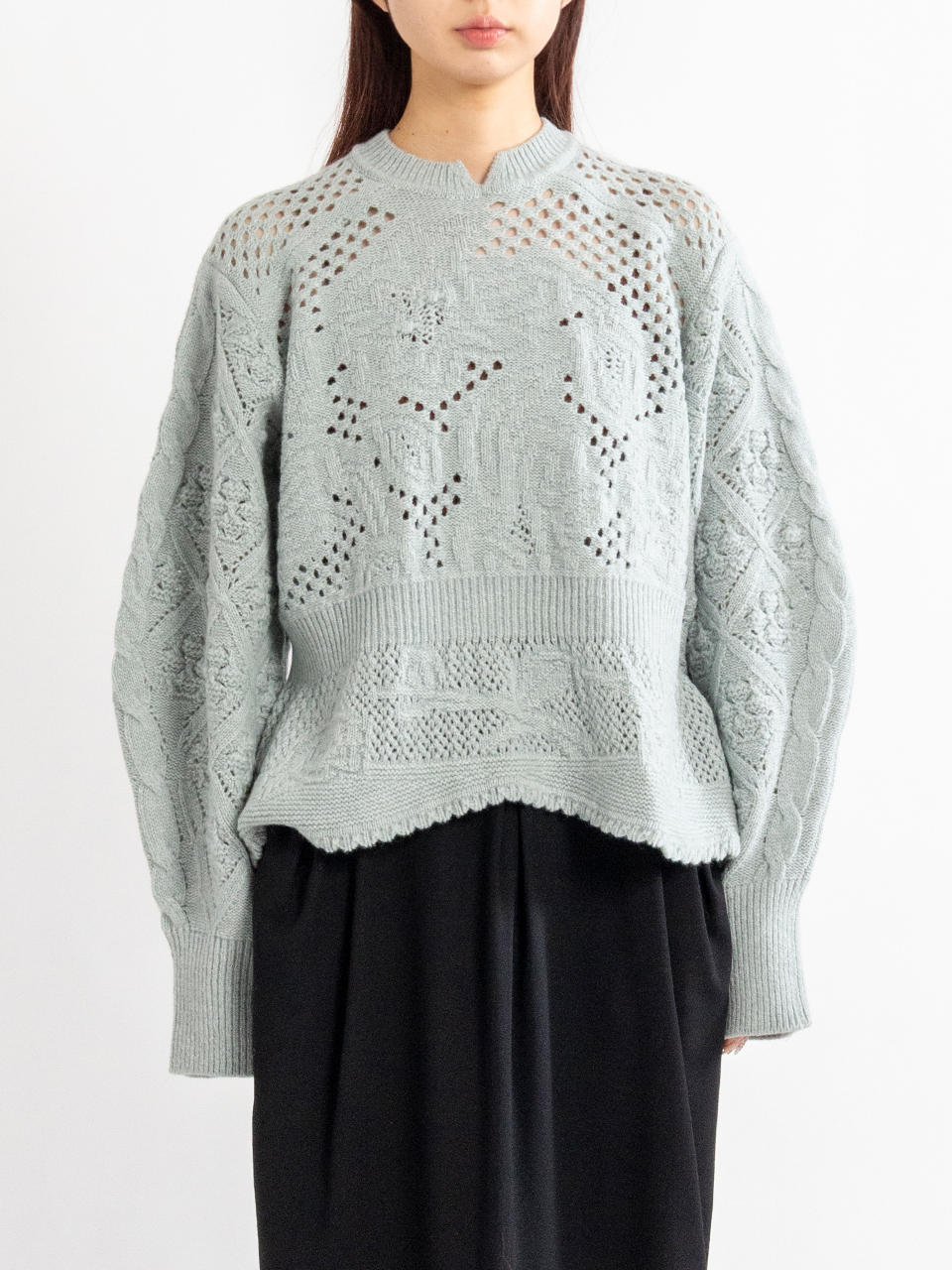 Multi Pattern Low Gauge Knitted Top-マルチパターンローゲージ