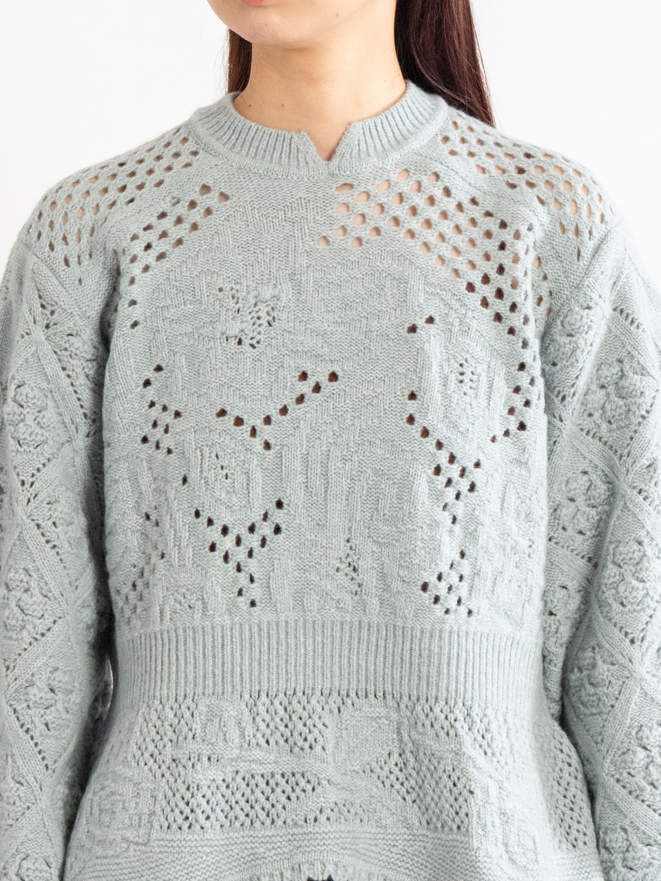 【新品・未使用】マメクロゴウチ　マルチパターンローゲージニットトップ 新品・未使用】マメクロゴウチ マルチパターンローゲージニット