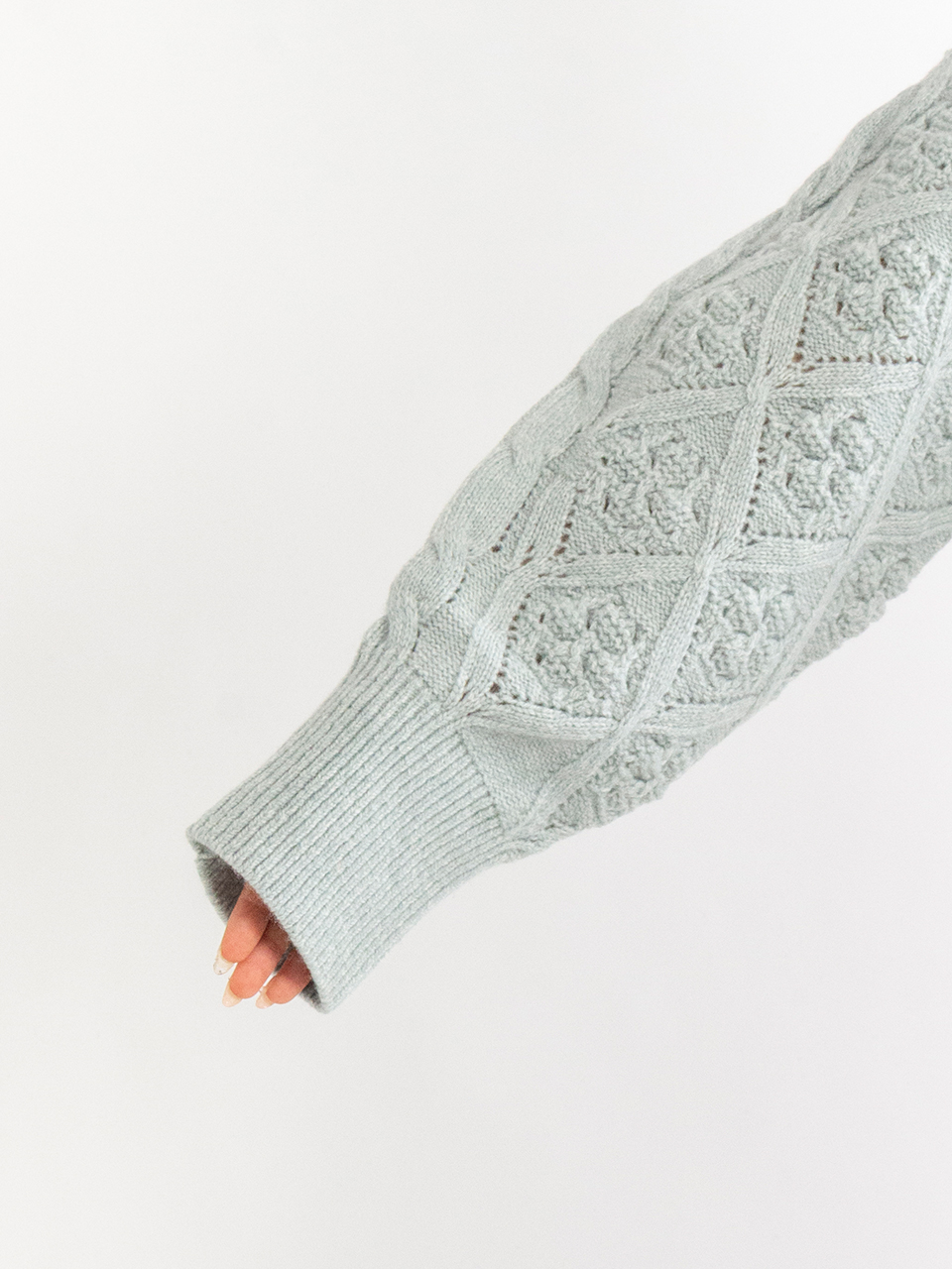 チミモッチ！ Multi Pattern Low Gauge Knitted Top-マルチパターンローゲージ