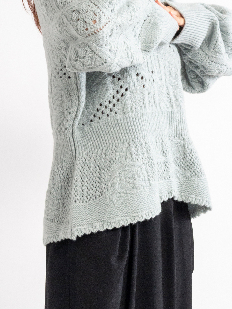 Multi Pattern Low Gauge Knitted Top-マルチパターンローゲージ