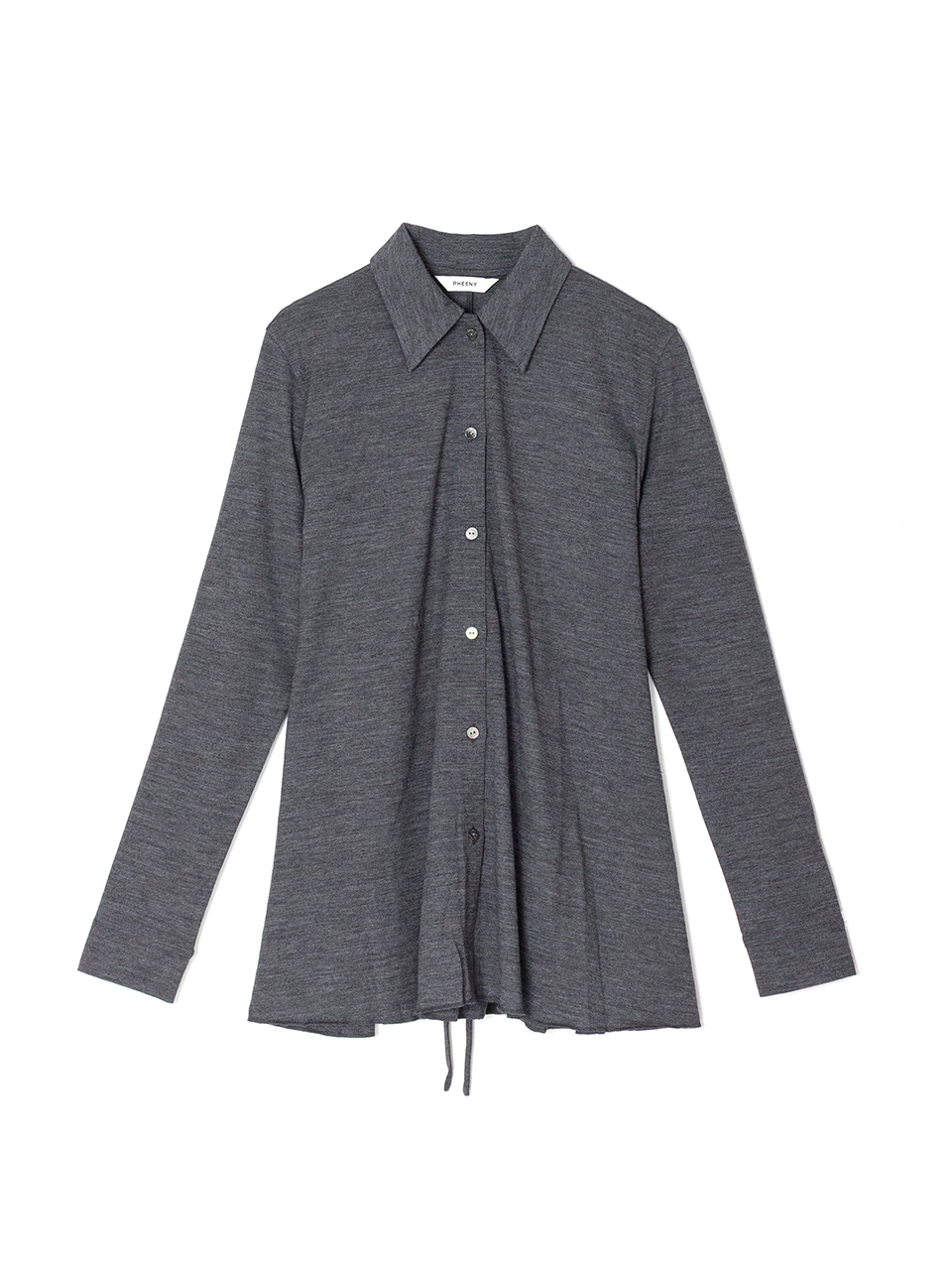 Wool jersey drape shirt-ウールジャージードレープシャツ-PHEENY