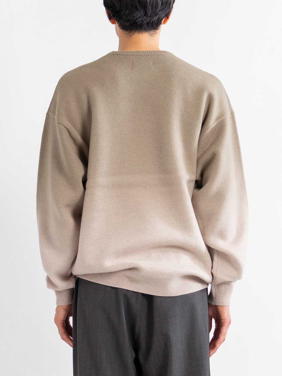 Gradient Dyed Wool Crew Neck Knit-グラディエントダイドウールクルー