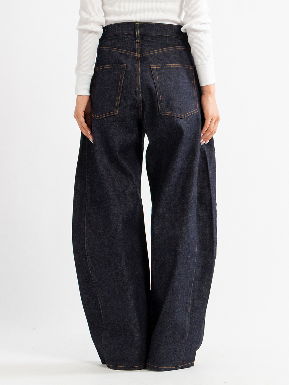 DENIM BARREL LEG JEANS デニムバレルレッグジーンズ-HYKE