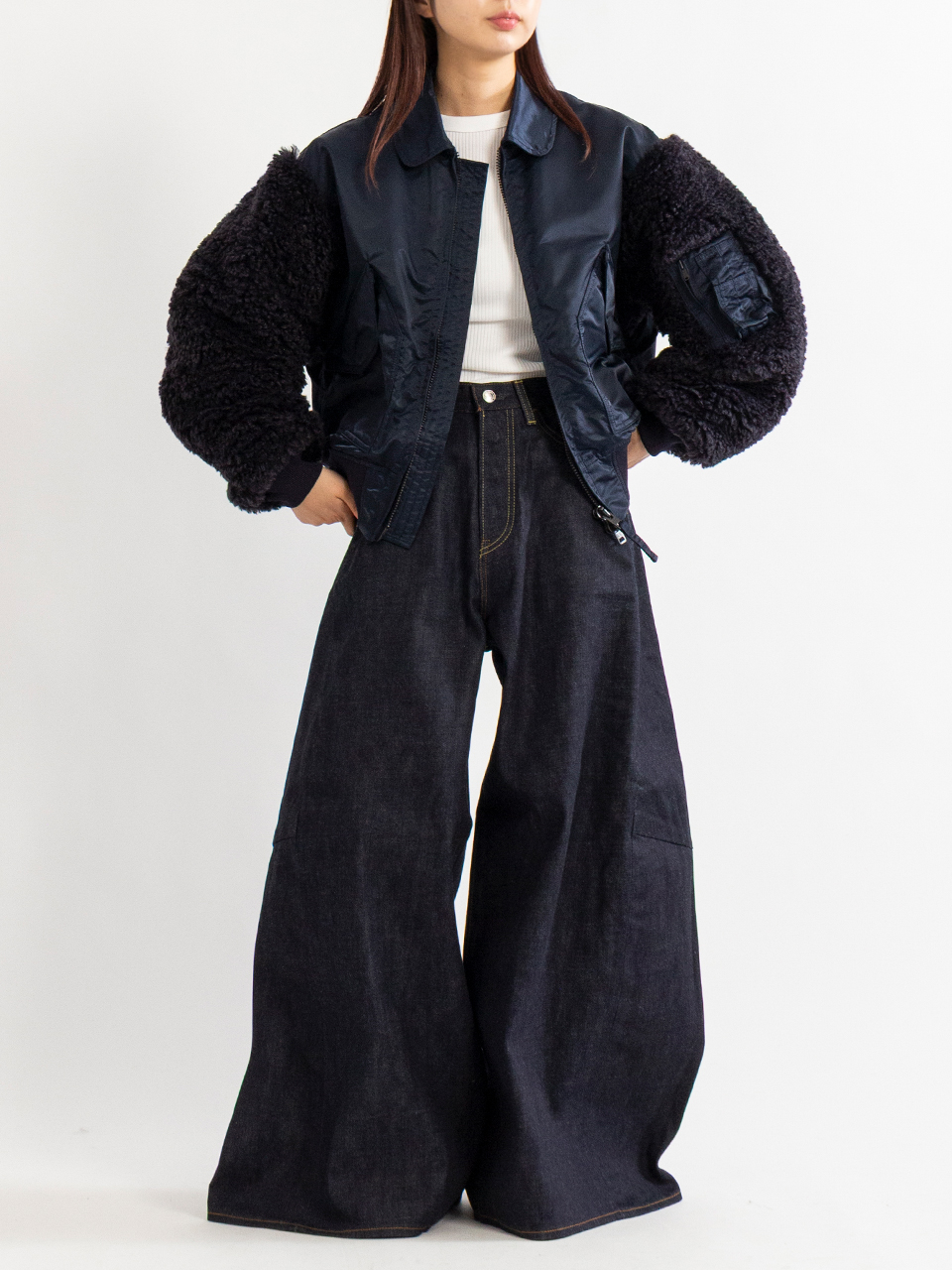 1　HYKE DENIM WIDE LEG JEANS ハイク ワイドデニム m45380221428_1.jpg?1724785700