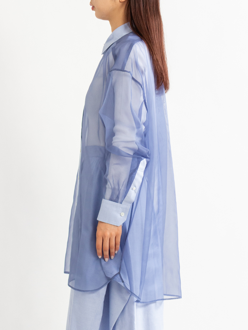 OXFORD SHIRT WITH SHEER DETAILING オックスフォードシャツ