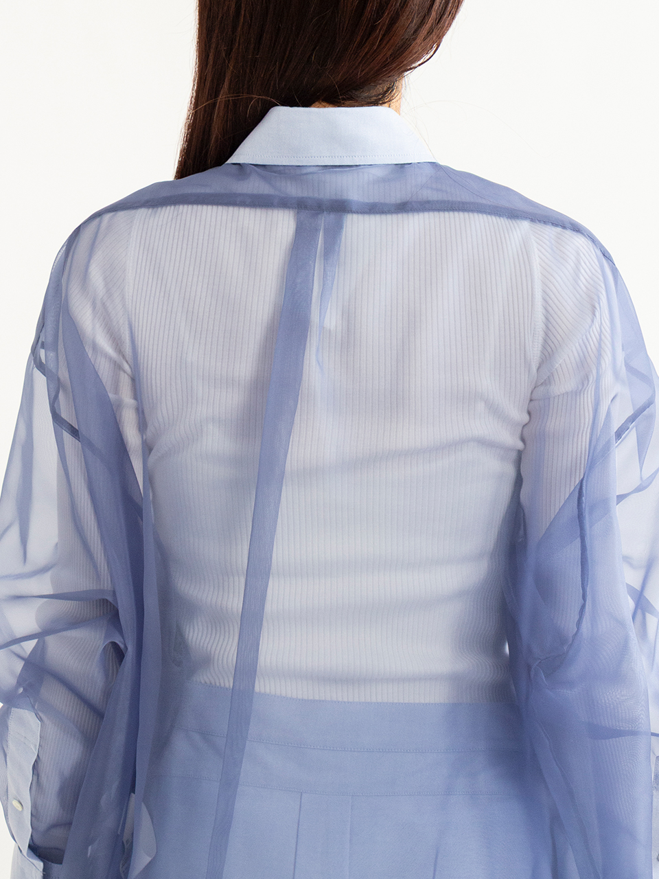 OXFORD SHIRT WITH SHEER DETAILING オックスフォードシャツ