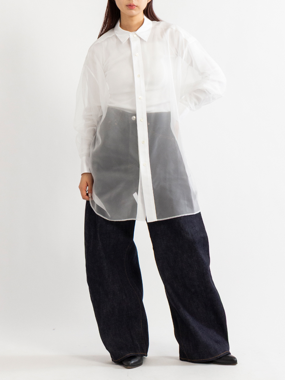 HYKE シアーシャツ HYKE - HYKE ストライプシアーシャツ新品タグ付きの通販 by きい