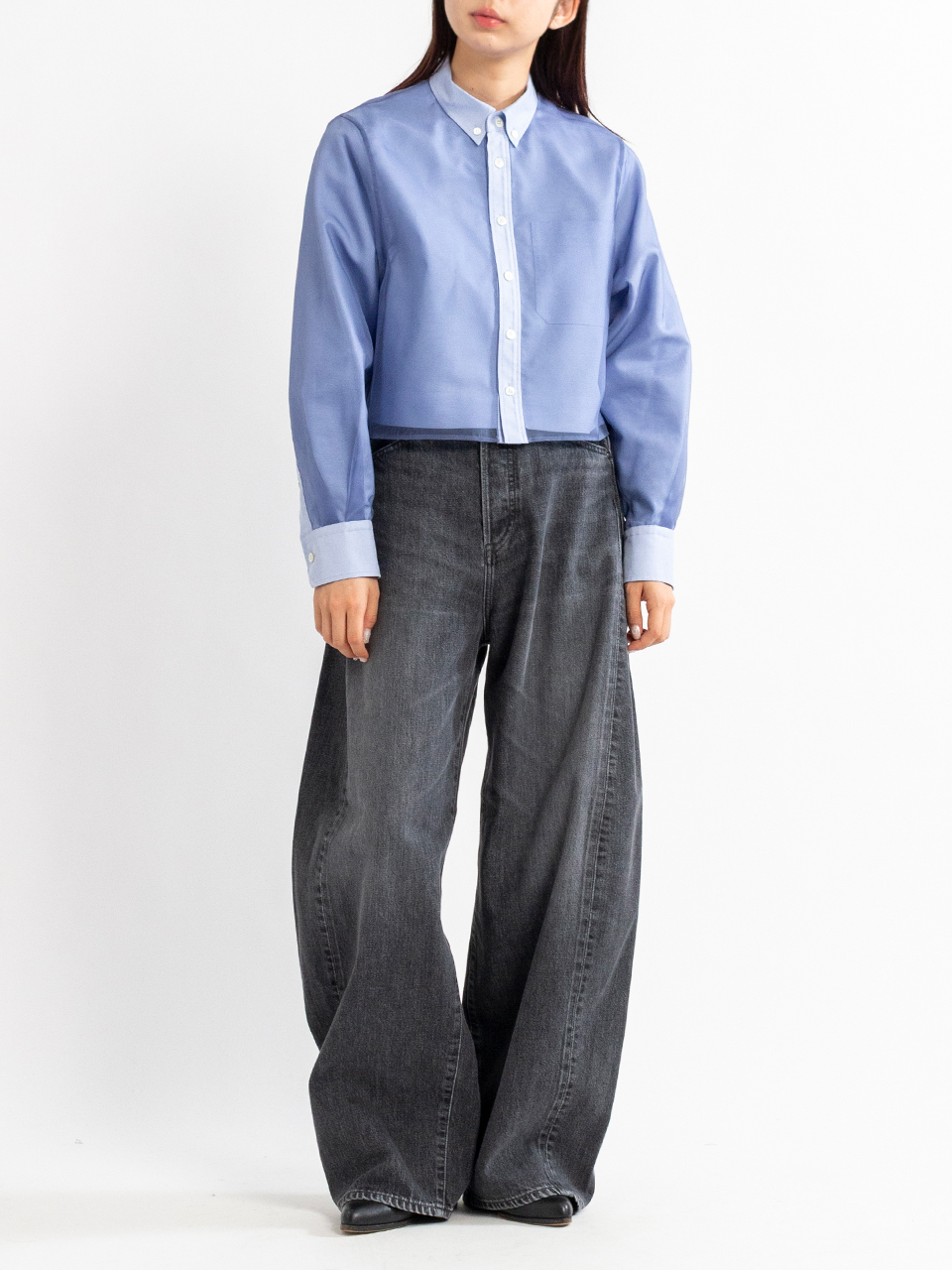 DENIM BARREL LEG JEANS デニムバレルレッグジーンズ-HYKE（ハイク