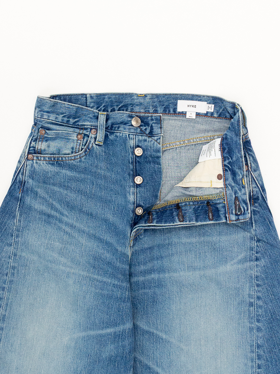 HYKE 25SS バレルレッグジーンズ　デニム　青　２　ハイク　DENIM HYKE 25SS バレルレッグジーンズ デニム 青 2 ハイク DENIM