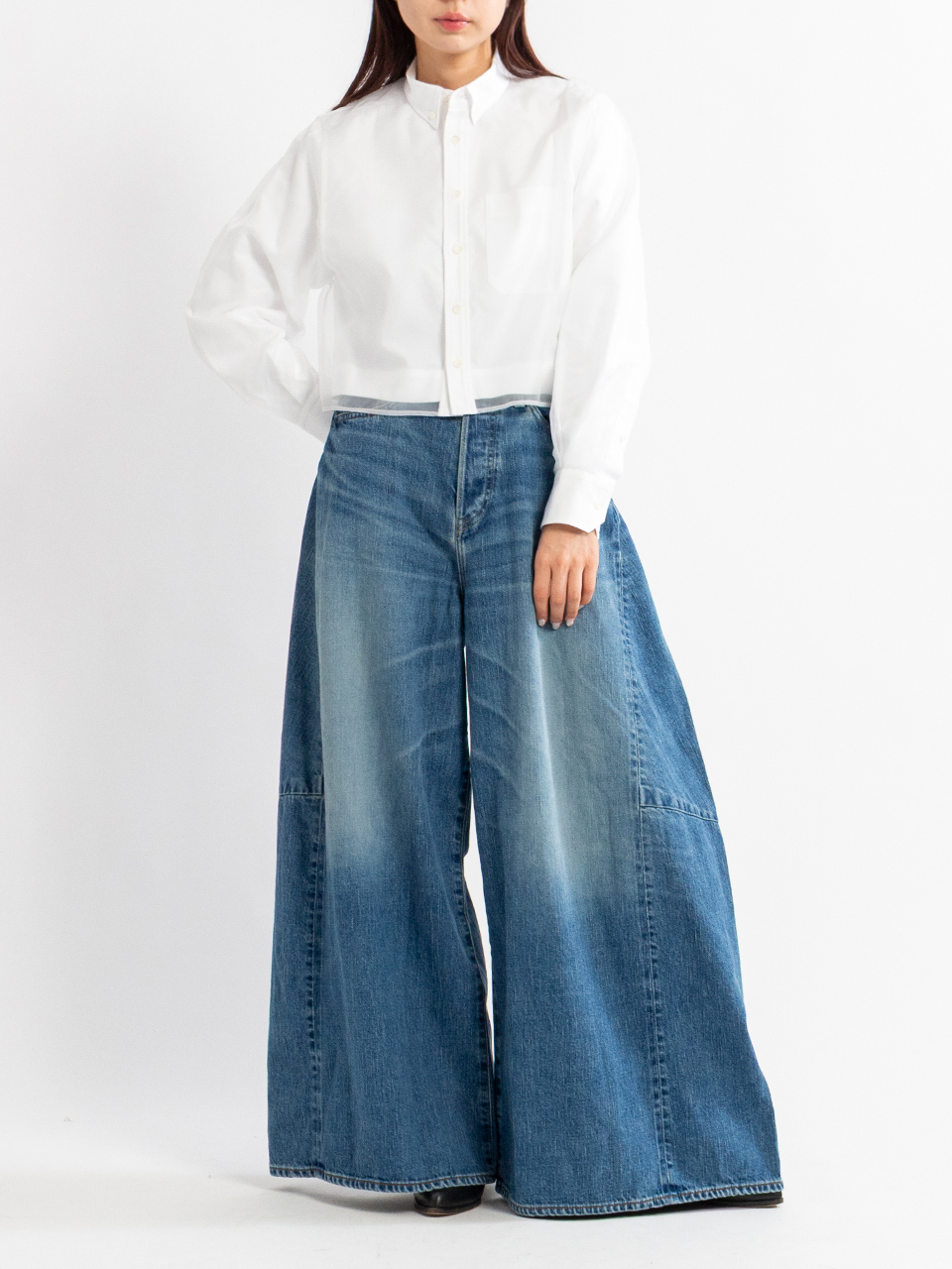 LAYERED OXFORD SHEER SHIRT レイヤードオックスフォードシャツ HYKE