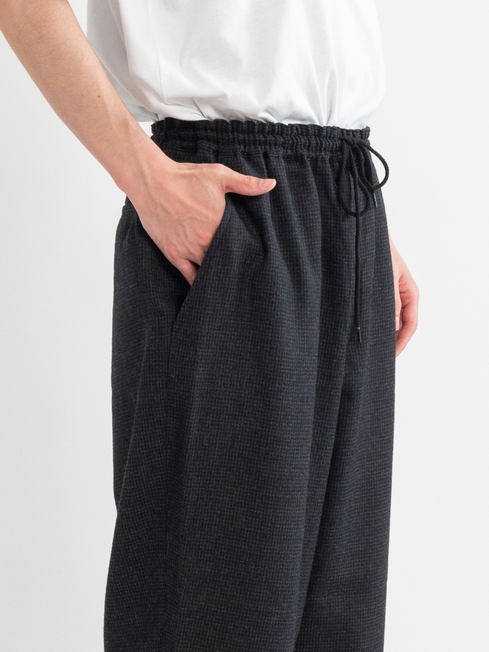 Wool Houndstooth Easy Pants-ウールハウンドトゥースイージーパンツ
