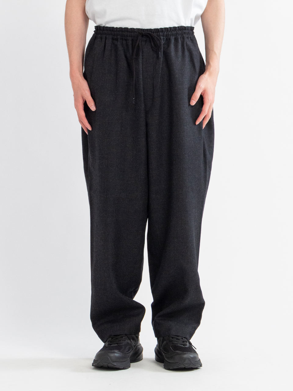 Wool Houndstooth Easy Pants-ウールハウンドトゥースイージーパンツ