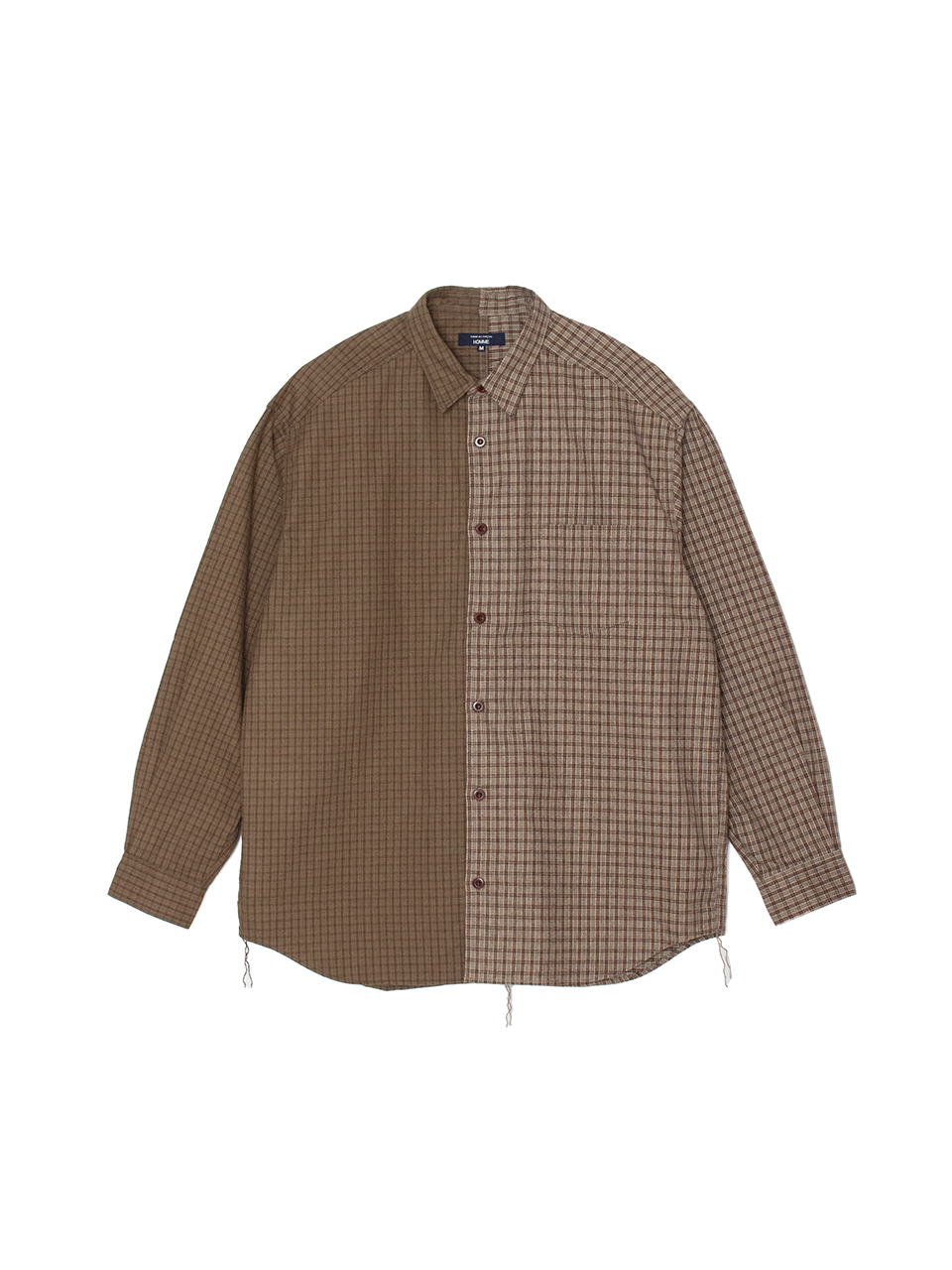 Cotton flannel check docking shirt-コットンフランネル