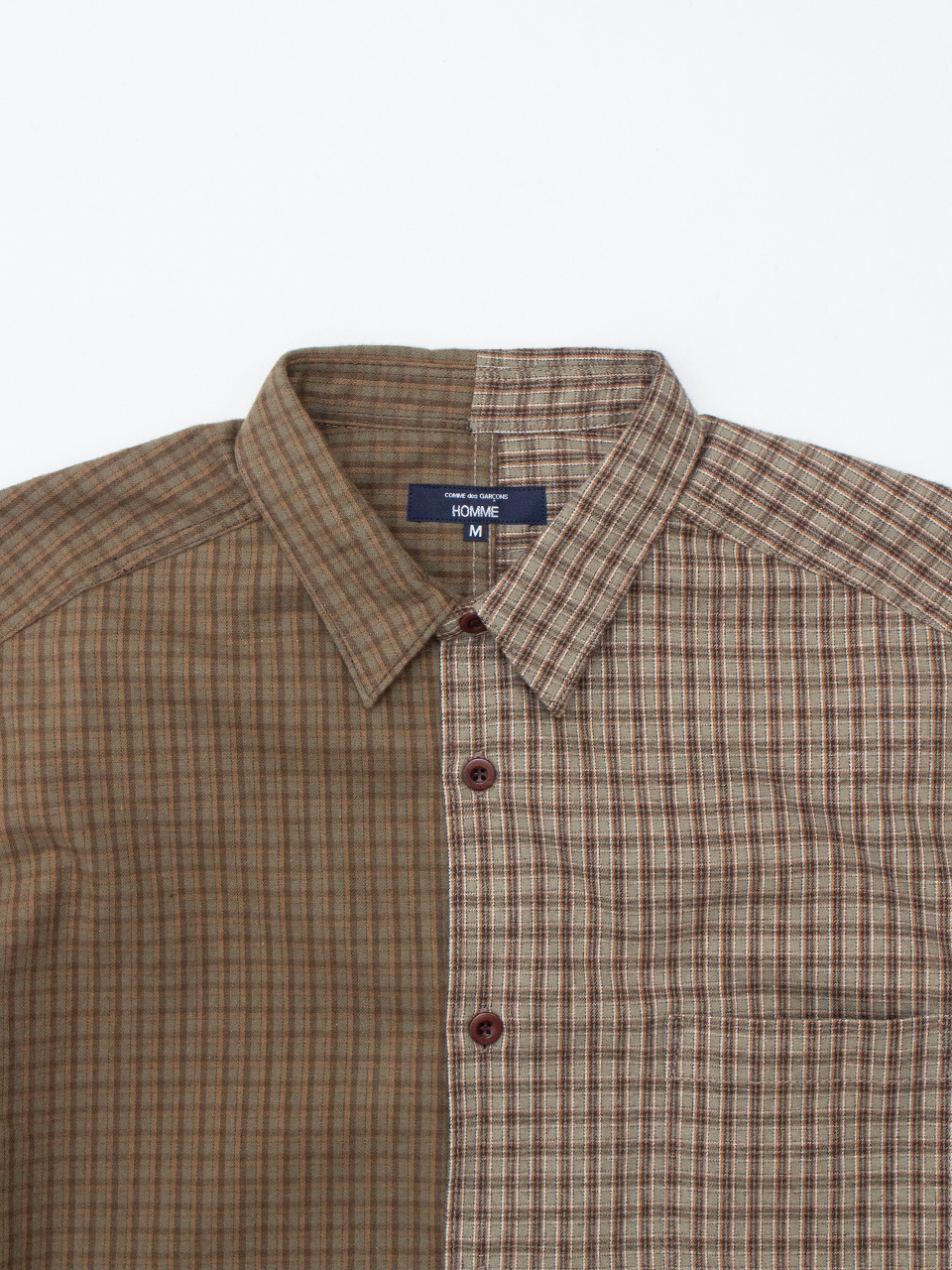 Cotton flannel check docking shirt-コットンフランネル