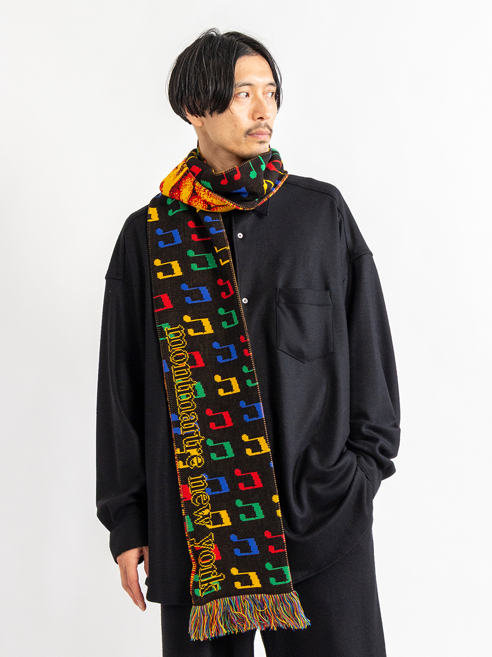 小物 MONTMARTRE NEW YORK Yellow to 10 scarf-イエロー10スカーフ-MONTMARTRE NEW YORK