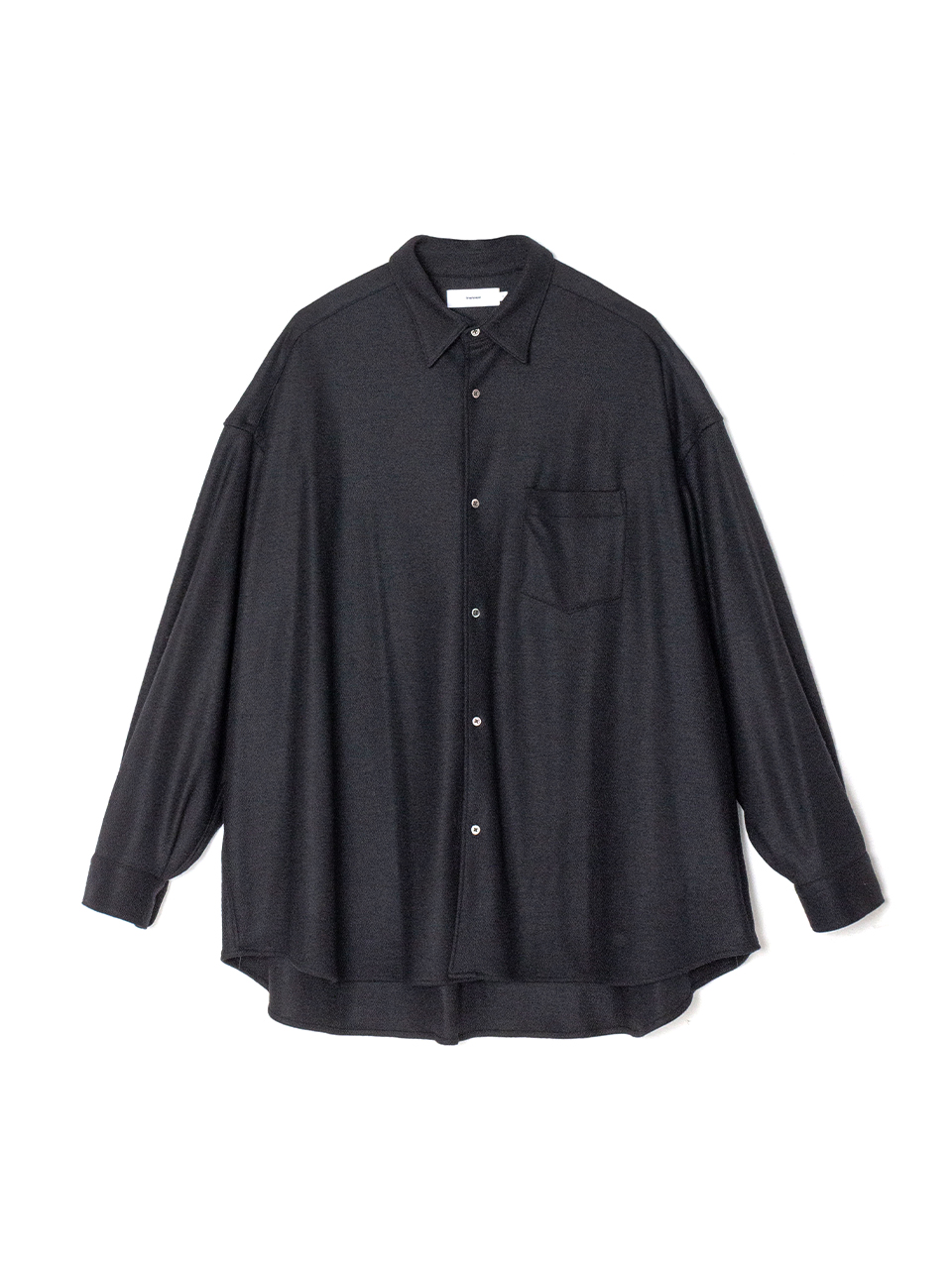 Wool Smooth Flannel Oversized Regular Collar Shirt-ウールスムース