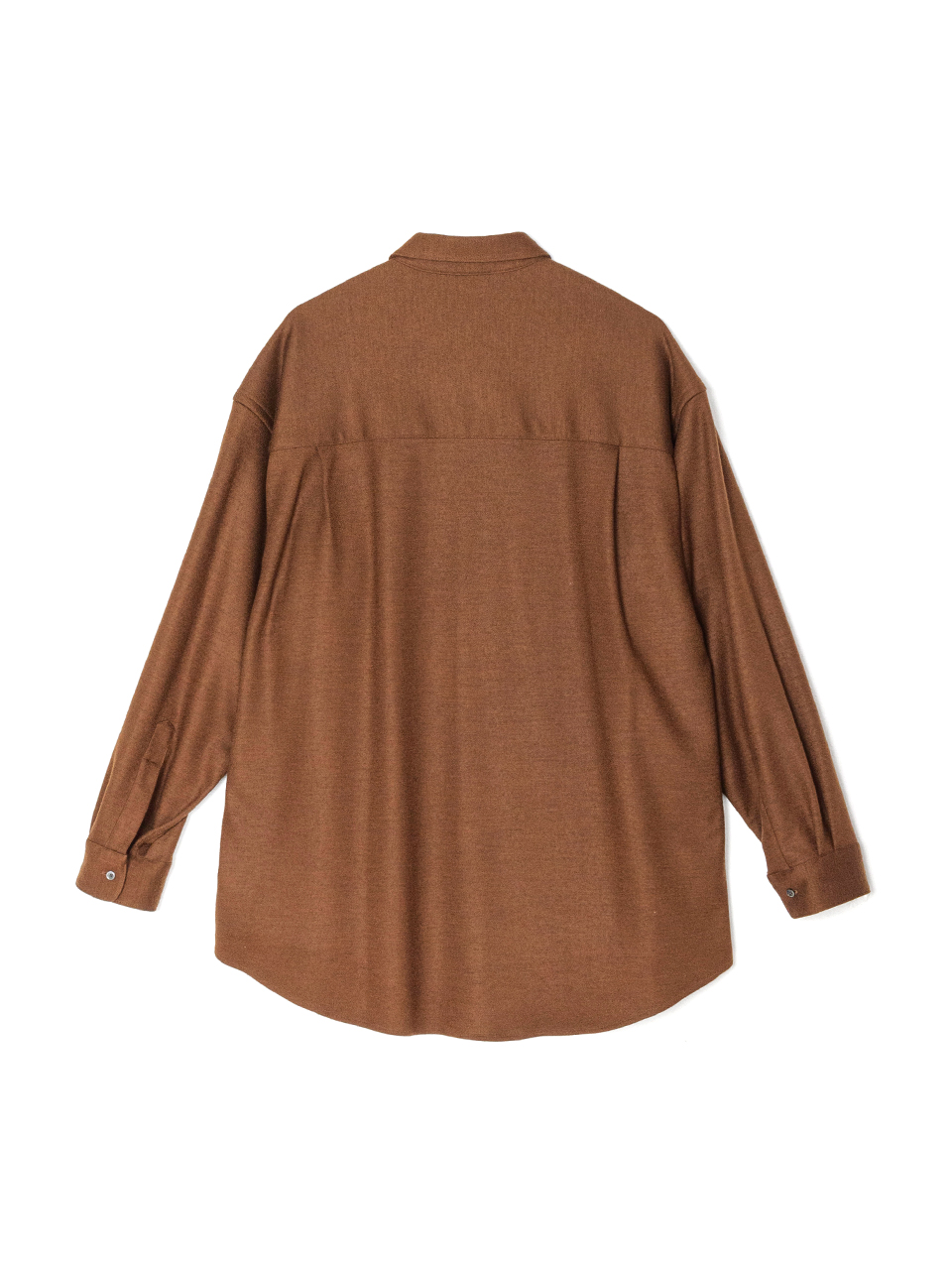 Wool Smooth Flannel Oversized Regular Collar Shirt-ウールスムース