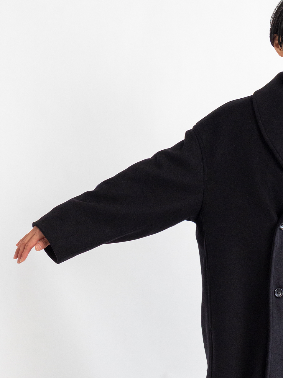 Light Melton Shawl Collar Coat-ライトメルトンショールカラーコート