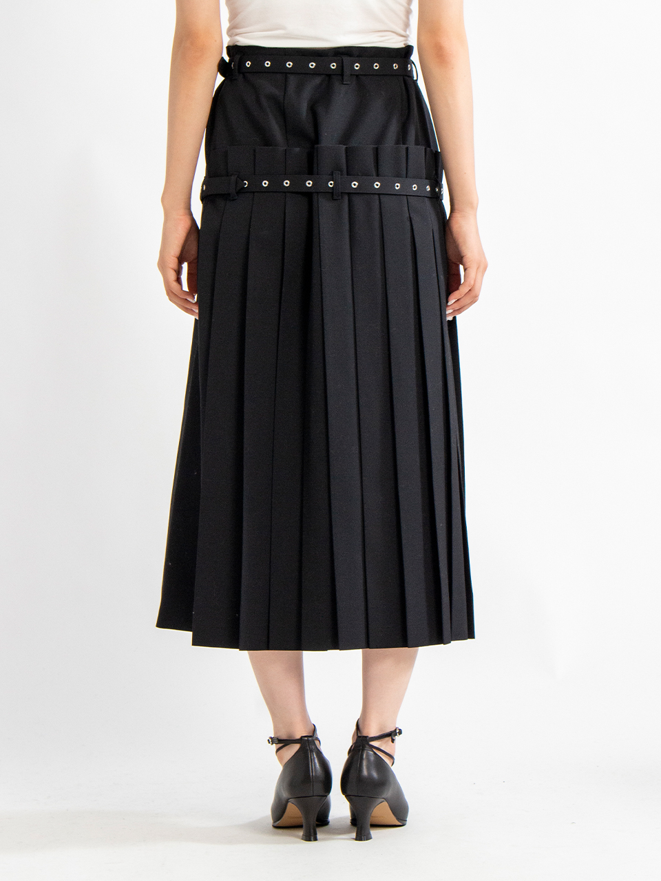 PLEARED WRAP MIDI SKIRT-プリーツラップミディスカート-FETICO