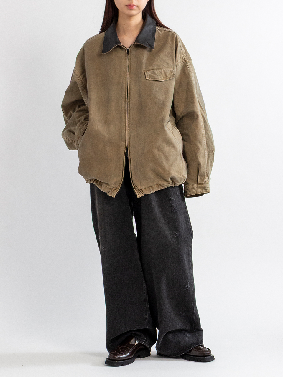 SULFUR DYED WHIP CORD VINTAGE ZIP JACKET-サルファーダイドホイップ