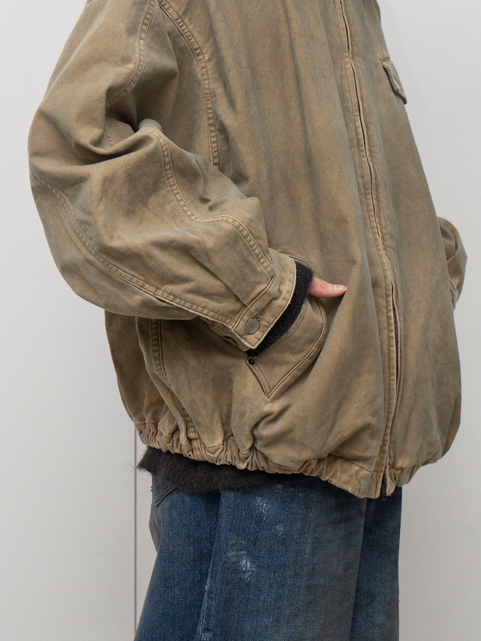 SULFUR DYED WHIP CORD VINTAGE ZIP JACKET-サルファーダイドホイップ