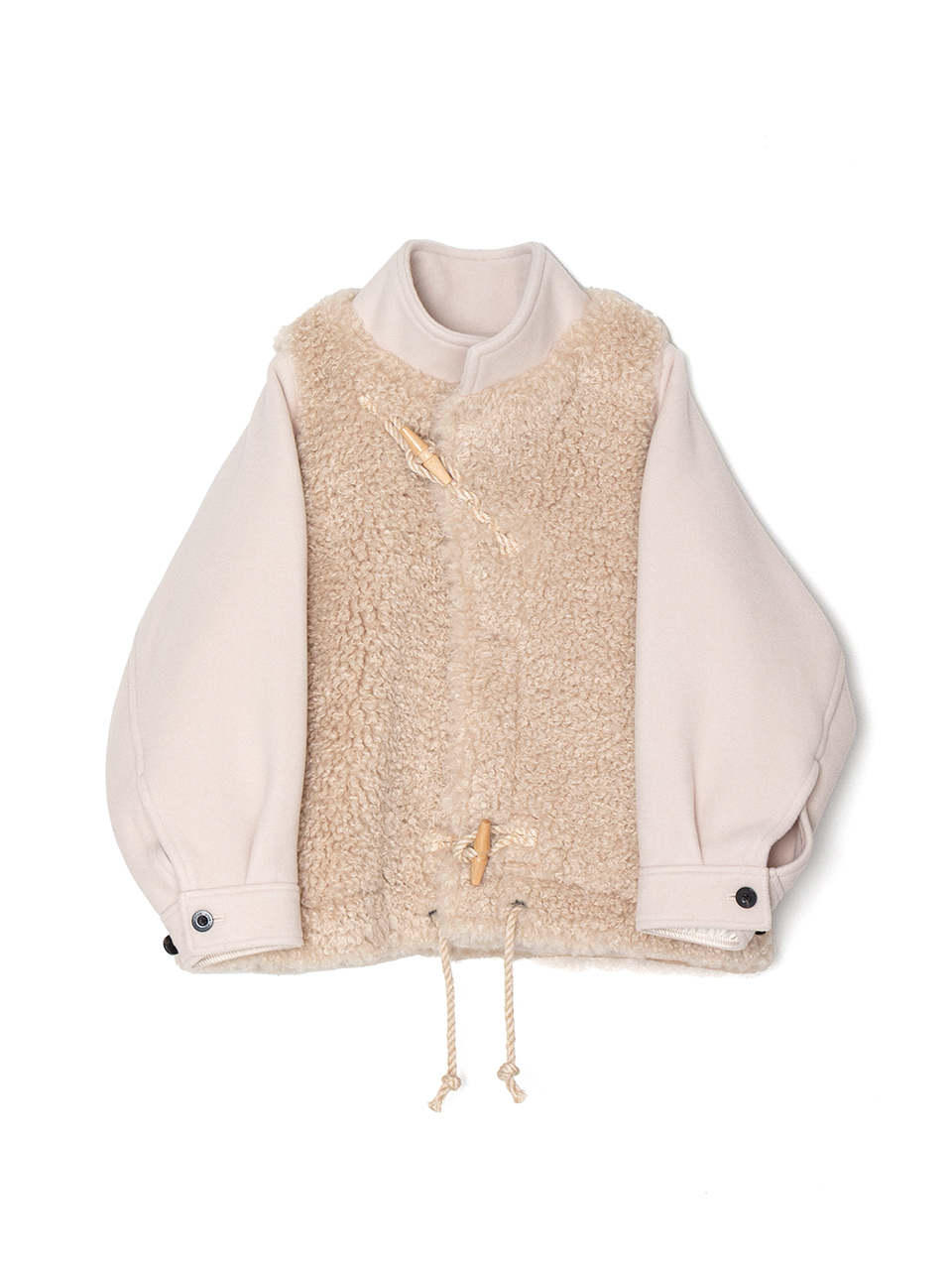 DOUBLE FACE FAUX SHEARLING DUFFEL JACKET-ダブルフェイスファー