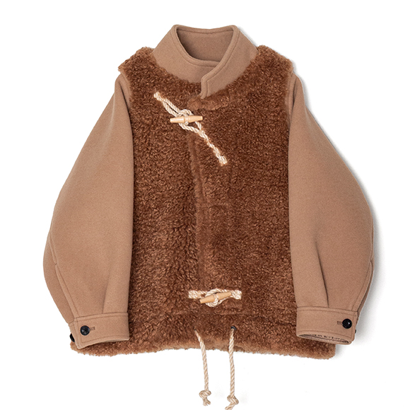 nonmappi HYKE ハイク フェイクシアリングクロップド HYKE(ハイク)】 FAUX SHEARLING CROPPED VEST｜PARIGOT ONLINE