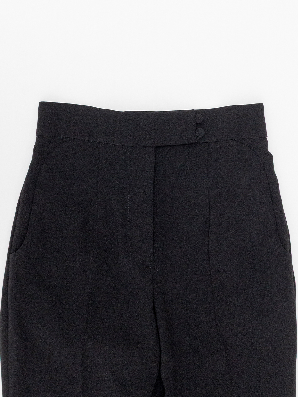 Acetate Polyester High Waisted Center Creased Suit Trousers