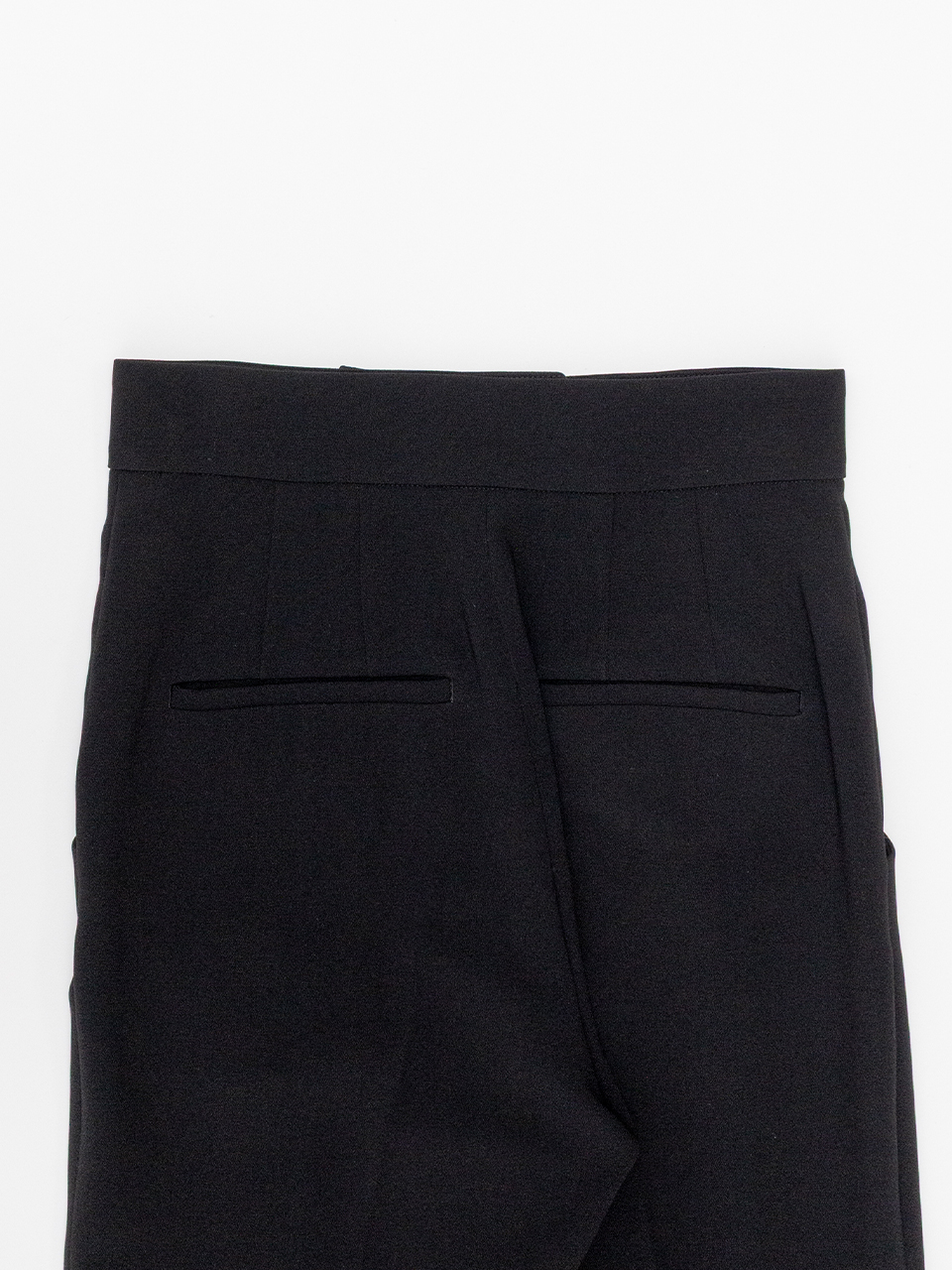 Acetate Polyester High Waisted Center Creased Suit Trousers