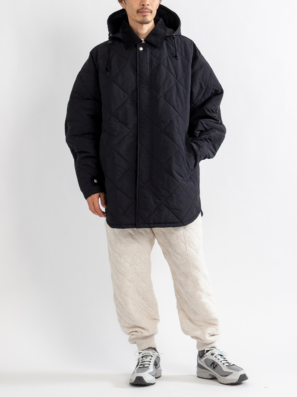 Nylon tussah quilt blouson-ナイロンタッサーキルトブルゾン-COMME