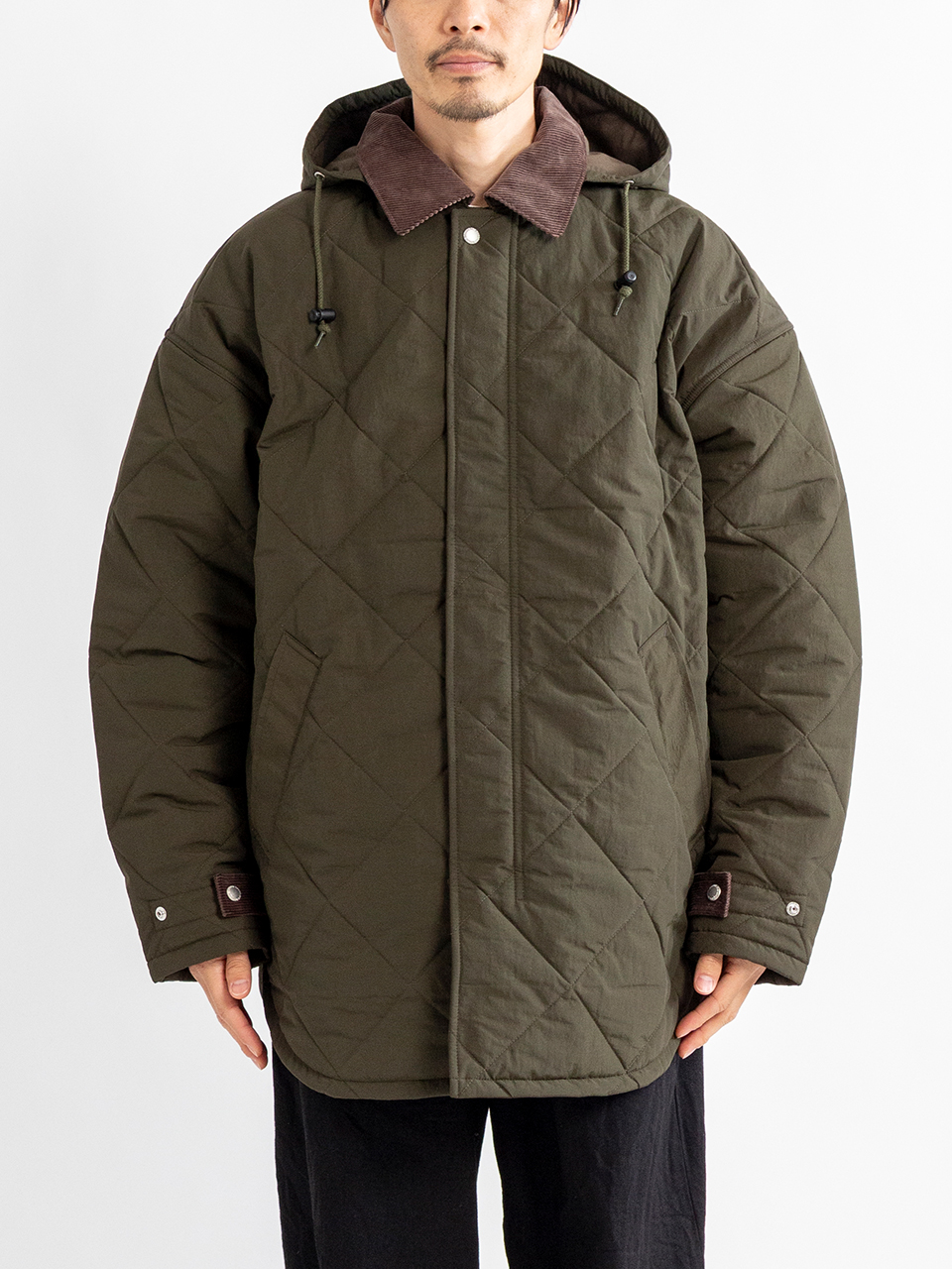 Nylon tussah quilt blouson-ナイロンタッサーキルトブルゾン-COMME