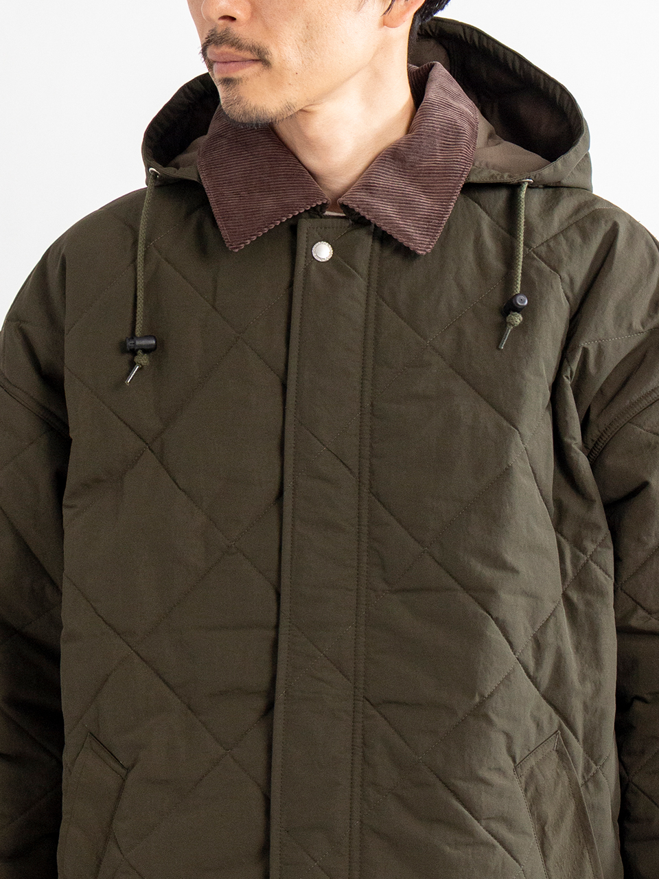 Nylon tussah quilt blouson-ナイロンタッサーキルトブルゾン-COMME