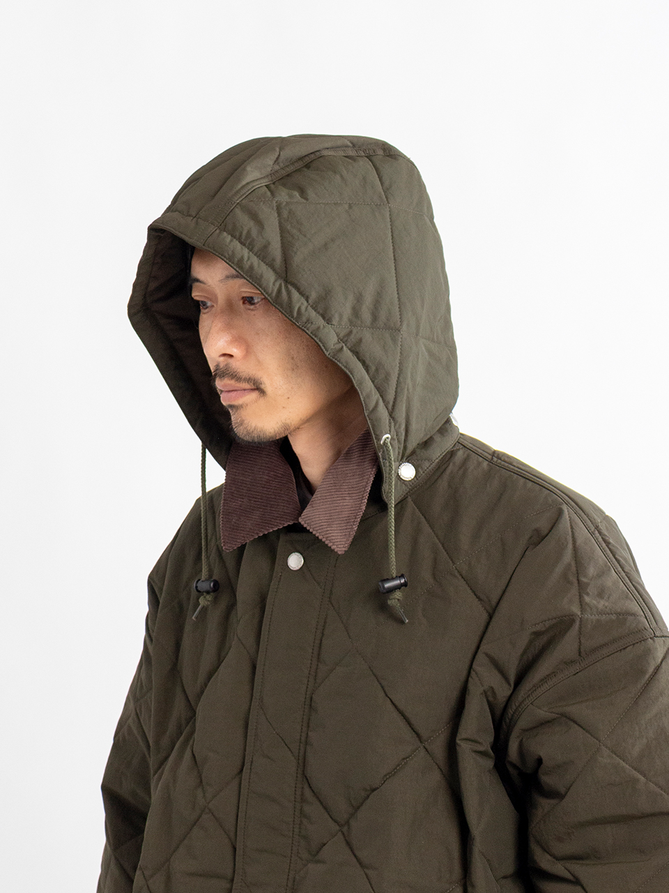 Nylon tussah quilt blouson-ナイロンタッサーキルトブルゾン-COMME